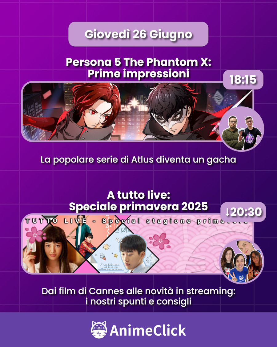 AnimeClick su Twitch: programma dal 23 al 29 giugno AnimeClick su Twitch: programma dal 23 al 29 giugno